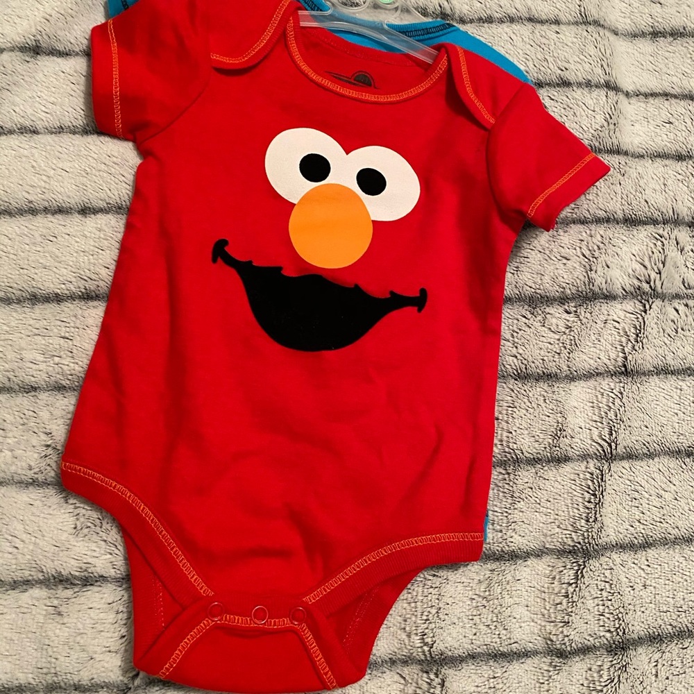 Sesame Street Elmo and Cookie Monster Onesies